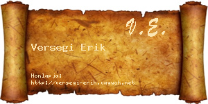 Versegi Erik névjegykártya